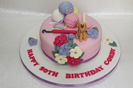 50th birthday knitting cake